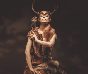 shaman with hawk